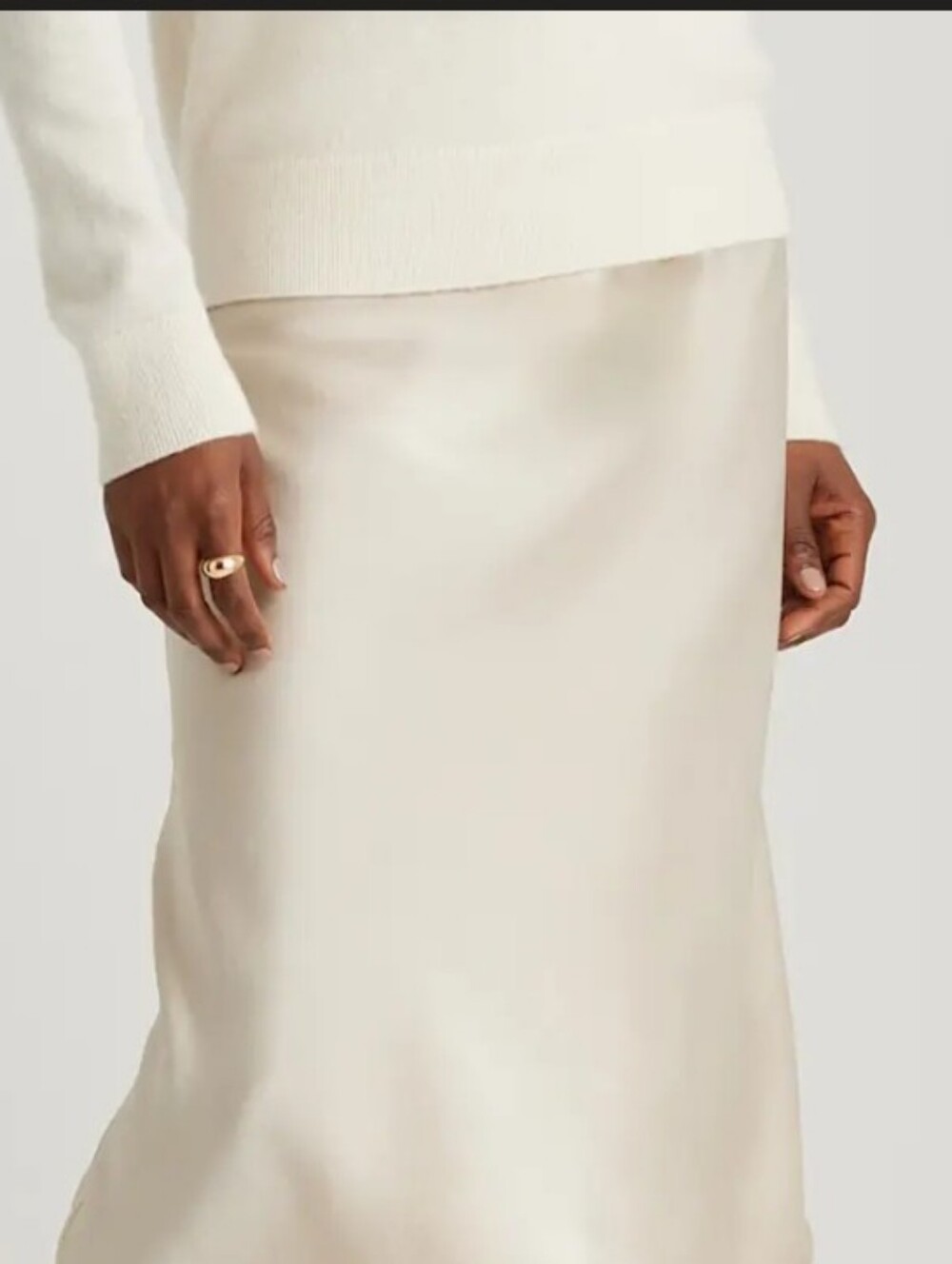 Midi Slip Skirt - Champagne, Size Large, NWT